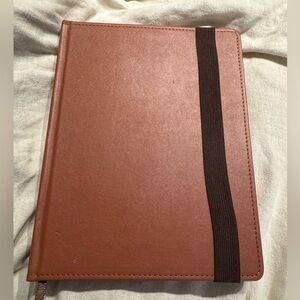 Brown Leather Notebook with Black Elastic Band